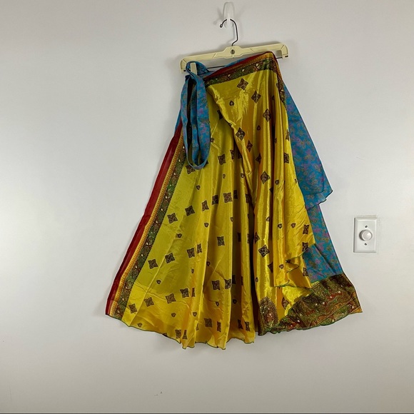 Reversible Upcycled Magic Sari Wrap Maxi Skirts BIN141 - Picture 2 of 6